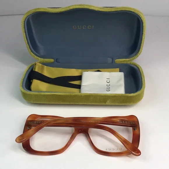 New Authentic Gucci GG0473O 003 Oversized Butterfly Eyeglasses